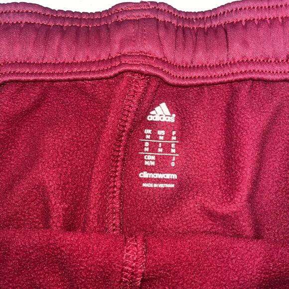Adidas Mens Medium Tall Red Joggers Sweatpants 2 Zip Pockets Number 24 - Picture 2 of 4